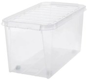 SmartStore Pojemnik z białymi zatrzaskami ikółkami Cla ssic, 70 l, 70 l