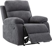 Fotel TOLZANO z tkaniny, z funkcją relax – kolor antracytowy