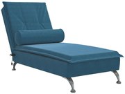 Niebieski nowoczesny szezlong z funkcją masażu R0-R72