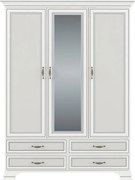 Trzydrzwiowa szafa z lustrem i szufladami fineline crema K6-K19