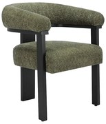 Krzesło z podłokietnikami z bukli i drewna kauczukowego - Khaki i czarny - LIVELIA marki Pascal Morabito