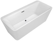 Wanna wolnostojąca przyścienna biała  z przelewem chrom TRINGO 160 x 75 cm | Możliwa opcja Go Color : Wybierz swój kolor - Twój wybrany kolor z palety RAL