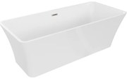 Mexen Tonia wanna wolnostojąca 170 x 75 cm, biała, przelew nikiel szczotkowany - 52171707500-97