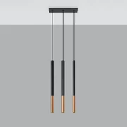 Lampa wisząca MOZAICA 3L czarna/miedź SOLLUX  LIGHTING