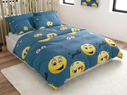 PrzytulneMieszkanie.pl PrzytulneMieszkanie.pl Pościel z mikrofibry GŁODNY EMOTIKON szare Rozmiar pościeli: 2 szt 70 x 90 cm | 200 x 220 cm