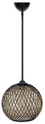 Czarno-ciemnobrązowa lampa wisząca z kloszem z juty ø 24 cm – Opviq lights