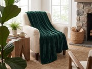 Koc z mikropluszu SOFT, ciemnozielony Rozmiar: 200 x 220 cm