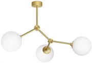 Złota lampa wisząca 3 kule GP-S3