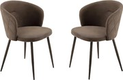 Komplet 2 krzeseł do jadalni "Claris" w brązowej tkaninie tapicerowanej cm 56x55 78h