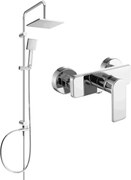 Mexen Tord zestaw prysznicowy natynkowy z deszczownicą i baterią prysznicową Cetus, chrom - 744340200-00