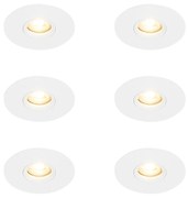 Zestaw 6 Nowoczesna wpuszczana plamka biała 12 cm - Buco Oswietlenie wewnetrzne