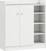 HOMCOM Szafka na buty, Komoda na buty, Półka na buty, 4 Półki. 1 Szafa, 83 cm x 30 cm x 90 cm, Biały