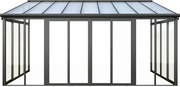 Weranda z aluminium i poliwęglanu odporna na UV - 15,8 m² - antracytowy - MATHILDA