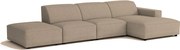 Narożnik modułowy Cursal C prawy z pufą – sofa narożna 341 x 166 x 70 cm,  beżowy Raven 30, nowoczesny design