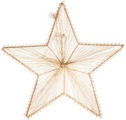 Metalowa świecąca gwiazda wisząca Golden Glow, 30 x 29 cm, 10 diod LED