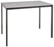 Czarny stół jadalniany RAMOD 100x60 cm, biały marmurowy dekor