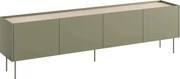 Szafka RTV Desin 220 cm z metalowymi nogami - oliwka / dąb nagano