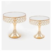 ZESTAW 2x Dekoracyjna taca pr.20/25 cm złoty