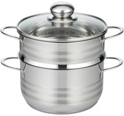 Elo 22724 Basic Garnek do gotowania na parze zestali nierdzewnej Brillant 24 cm, 2,9/5,6 l, 24 cm