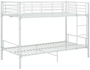 Białe Metalowe Łóżko Piętrowe 90X200 Cm G3-Z12