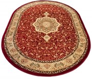 Czerwony owalny dywan w klasycznym stylu C6-S11