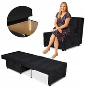Fotel rozkładany funkcja spania KIMO pojemnik pościel Family Meble czarny