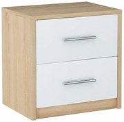 Minimalistyczna szafka nocna dąb sonoma + biały C8-S17