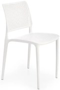 Białe minimalistyczne krzesło sztaplowane W0-E74