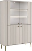Witryna Vesper 103 cm czterodrzwiowa - kaszmir / złote nogi