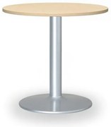 Stolik konferencyjny ZEUS II, średnica 60 cm, szara podstawa, brzoza
