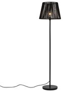 Zewnętrzna lampa podłogowa czarna z czarnym abażurem ze sznura IP44 - Virginia Jayla