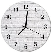 Zegar szklany okrągły Cegła