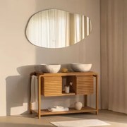 Zestaw Mebli Łazienkowych Bradley Z Drewna Tekowego 2 X Nieregularna Z Biały Cementu ↔︎40 Cm Fedro & - Sklum