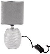 Ceramiczna lampa stołowa Luna, srebrny, 13 x 26,5 x 13 cm
