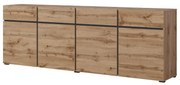 Komoda CROSS 4D4S 225cm dąb wotan/czarna HELVETIA