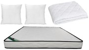 Zestaw pościelowy 140 x 190 cm materac piankowy z pokrowcem bambusowym gr.15cm + kołdra + 2 poduszki - KANANI de NATUREA