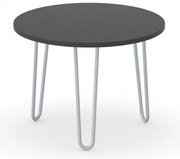 Okrągły stolik kawowy SPIDER, średnica 60 cm, szaro-srebrna podstawa, grafit