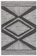 Dywan dwustronny zewnętrzny Gemini romby czarno-kremowy 80 cm x 150 cm