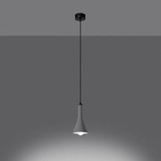Lampy wiszące nowoczesny Lum, beton - 1 źródło światła 3000K - L.12 x H.125 cm - szary