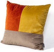 Poduszka Patchwork kwadratowa yellow copper beige