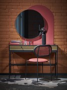 PATINA lustro ścienne szczotkowana czarna rama loft nowoczesne fi.70 cm