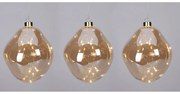 Zestaw świątecznych ozdób LED Organic ball 3 szt.,złote