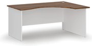 Ergonomiczne biurko PRIMO WHITE, 160x120 cm, prawe, biały/orzech