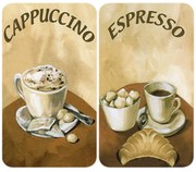 Szklane płyty ochronne COFFEE na kuchenkę – 2 sztuki, WENKO