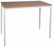 Stół do jadalni biały RAMOD 100x60 cm, dekor dąb