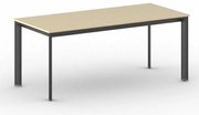 Stół konferencyjny do biura PRIMO INVITATION, 180x80 cm, czarna podstawa, brzoza