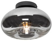 Lampa sufitowa art deco czarna z przydymionym szkłem - Ayesha ArtDeco Oswietlenie wewnetrzne