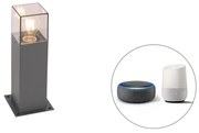 Zewnetrzna Inteligentna industrialna lampa podłogowa zewnętrzna antracytowa 30 cm w komplecie z Wi-Fi P45 - Denmark Nowoczesny Oswietlenie zewnetrzne