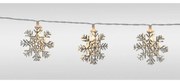 Łańcuch ze świecącymi płatkami śniegu, 120 cm, ciepła biała, na baterie