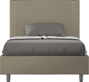 Łóżko bez stelaża tapicerowane 120x200 sztucznej skóry cappuccino Goya